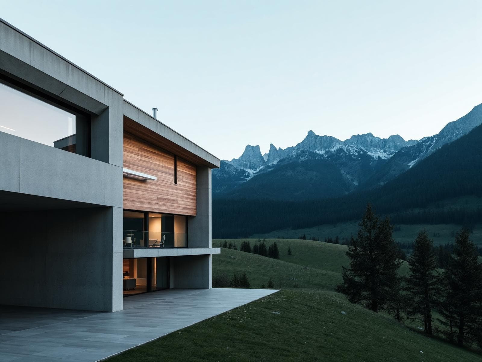 Maison contemporaine en Suisse romande certifiée Swiss Made Home, face au paysage alpin du Lavaux